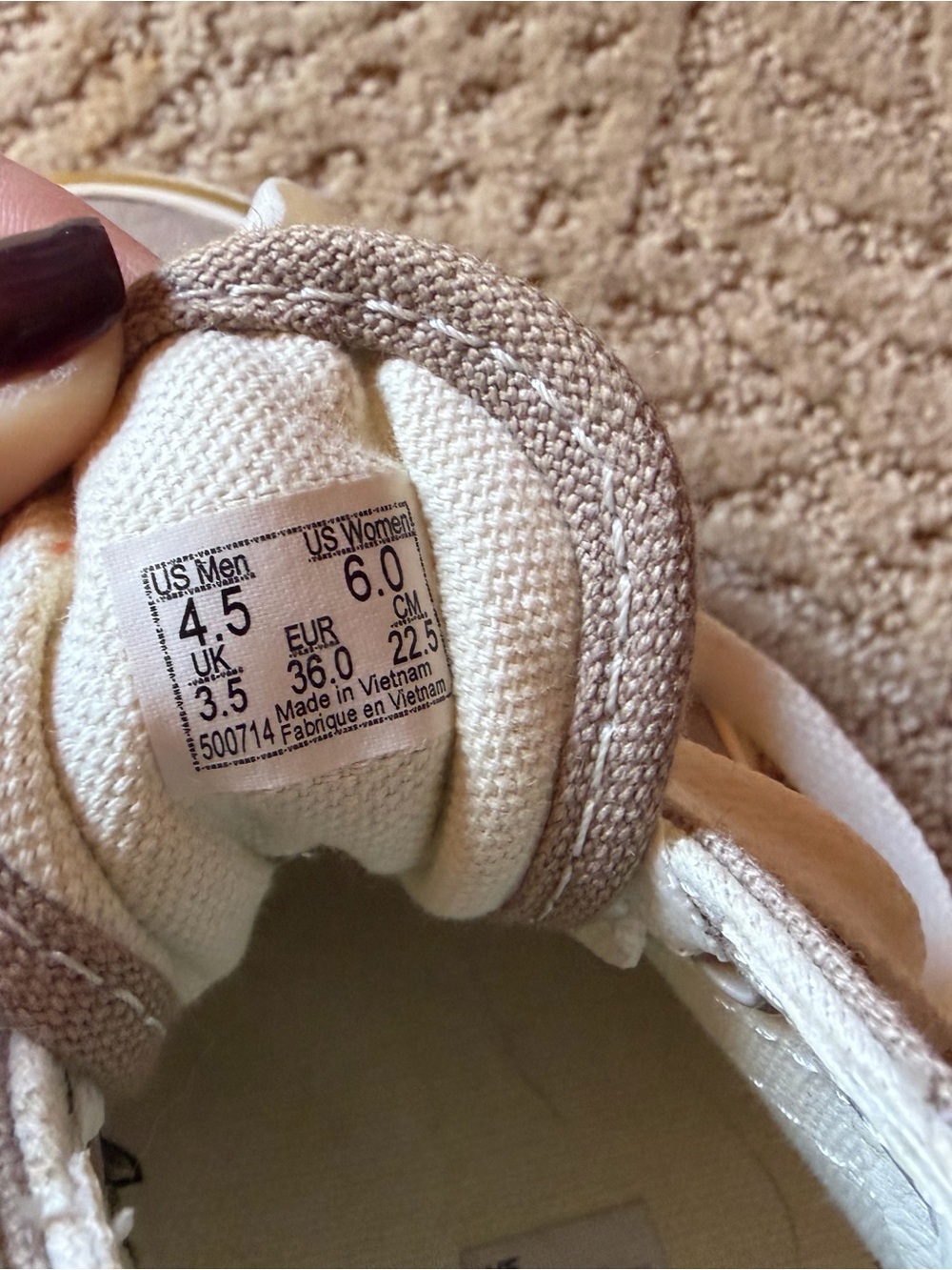 Vans Platform Sneakers in Taupe with White Stripe and Yellow Accent - Picture 3 of 3